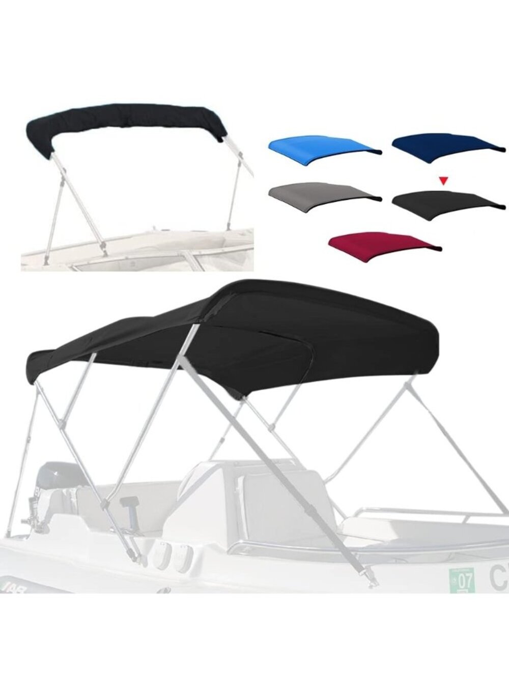 Seapisode 4 Bow Marine Grade Fade Crack Resistant Bimini Top Replacement Cover